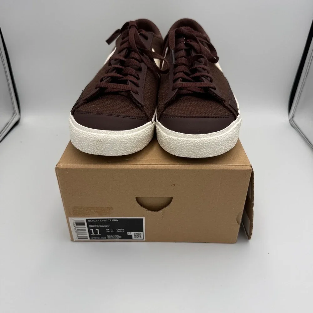 Nike Blazer Low 77 PRM Earth Sail Brown Mens Sneakers DV7231-200 Size 11 New